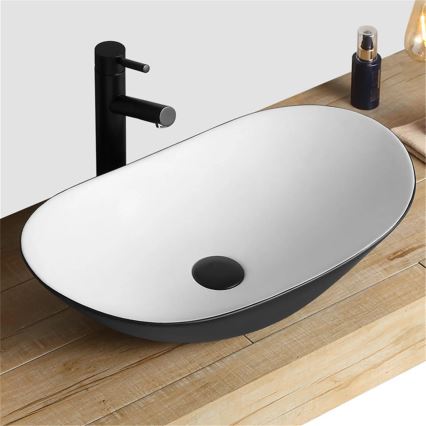REA-U6600 - ROYAL Countertop Basin 36 x 62.5 cm ceramic/white/black