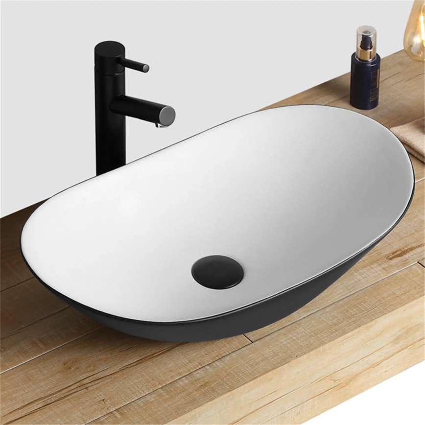 REA-U6600 - ROYAL Countertop Basin 36 x 62.5 cm ceramic/white/black