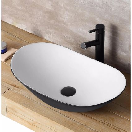 REA-U6600 - ROYAL Countertop Basin 36 x 62.5 cm ceramic/white/black