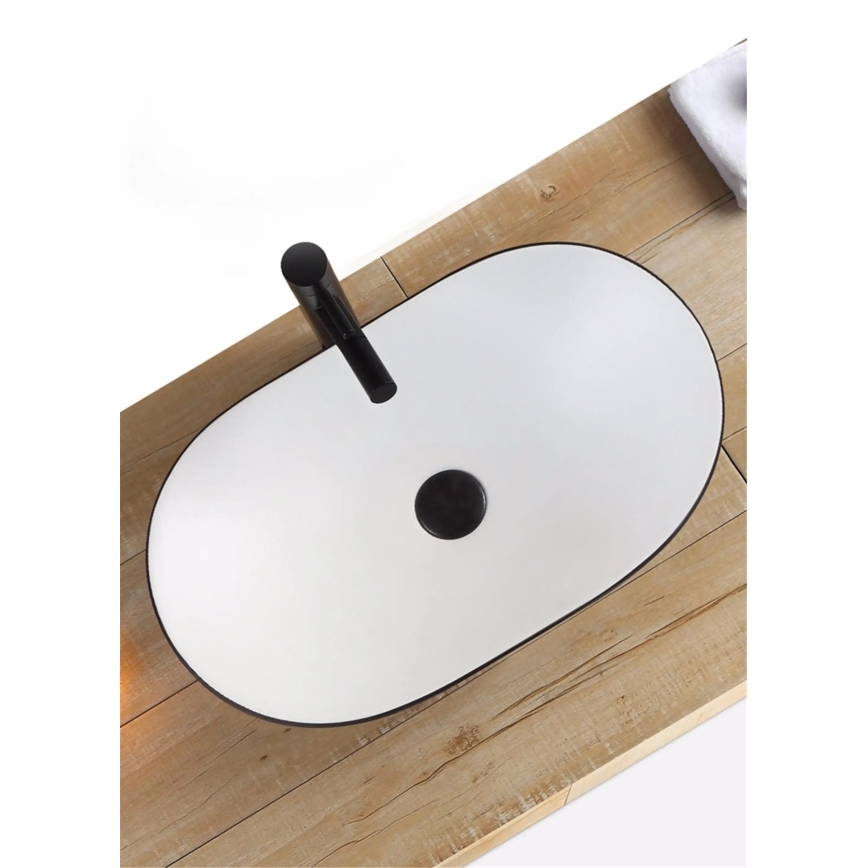 REA-U6600 - ROYAL Countertop Basin 36 x 62.5 cm ceramic/white/black
