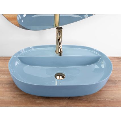 REA-U6618 - AURA countertop basin 41x61 cm ceramic/glossy blue