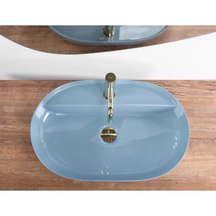 REA-U6618 - AURA countertop basin 41x61 cm ceramic/glossy blue