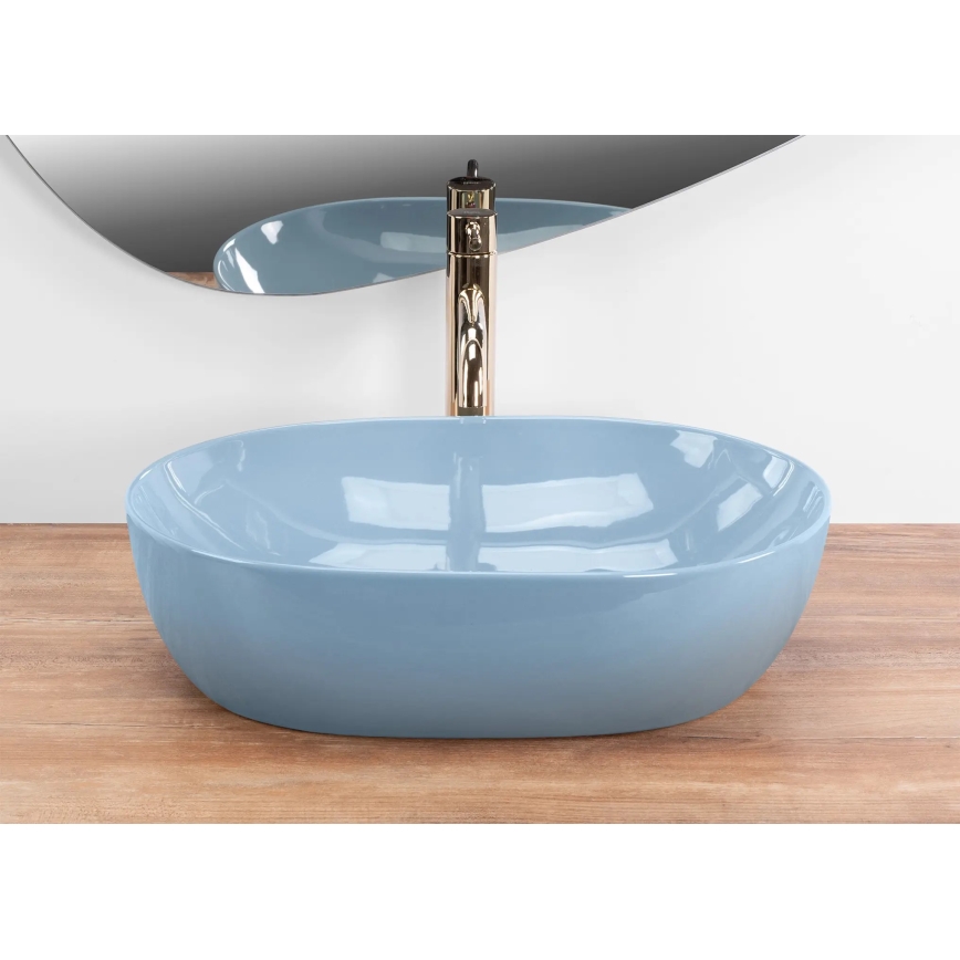 REA-U6620 - LISA Countertop Basin 35 x 49 cm, Ceramic / Glossy Blue
