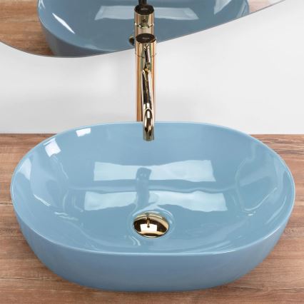 REA-U6620 - LISA Countertop Basin 35 x 49 cm, Ceramic / Glossy Blue