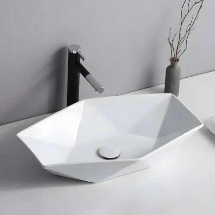 REA-U6643 - VEGAS Countertop Basin 37x57 cm ceramic/glossy white