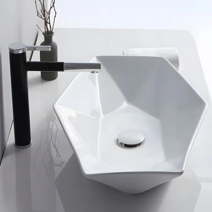REA-U6643 - VEGAS Countertop Basin 37x57 cm ceramic/glossy white
