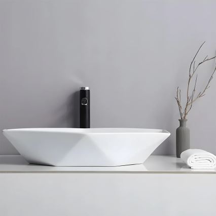 REA-U6643 - VEGAS Countertop Basin 37x57 cm ceramic/glossy white