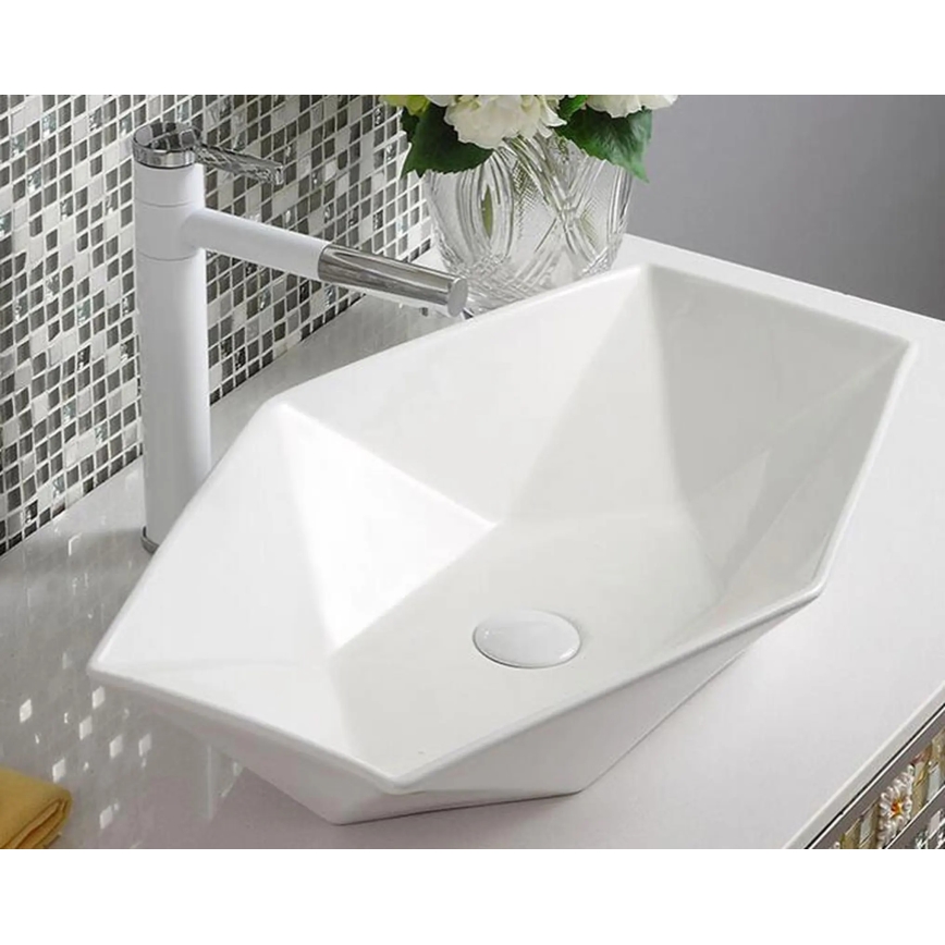 REA-U6643 - VEGAS Countertop Basin 37x57 cm ceramic/glossy white