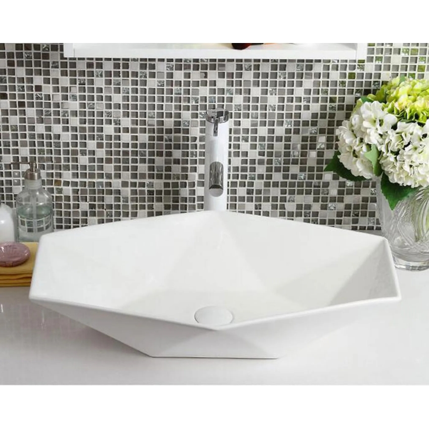 REA-U6643 - VEGAS Countertop Basin 37x57 cm ceramic/glossy white