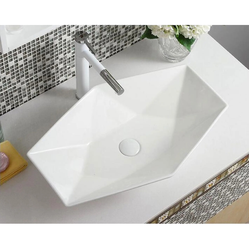 REA-U6643 - VEGAS Countertop Basin 37x57 cm ceramic/glossy white