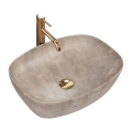 REA-U6647 - FREJA countertop basin 39,5x51 cm ceramic/gray/marble decor