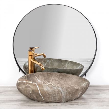 REA-U6650 - Countertop basin ROXY 31x49 cm ceramic/grey/marble decor