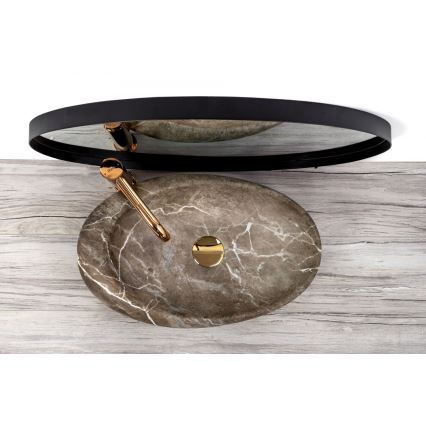 REA-U6650 - Countertop basin ROXY 31x49 cm ceramic/grey/marble decor