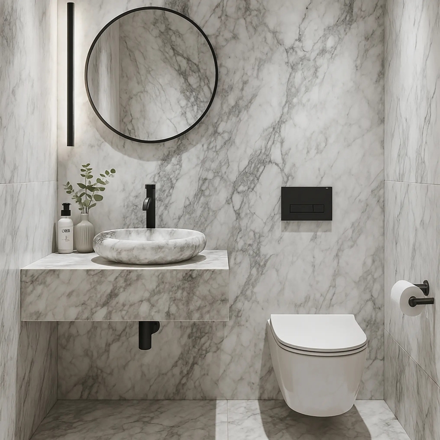 REA-U6651 - ROXY countertop basin 31x49 cm ceramic/gray/stone-effect