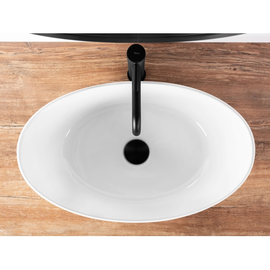 REA-U6801 - KATE Countertop Basin 33.5 x 55.5 cm, ceramic/glossy white