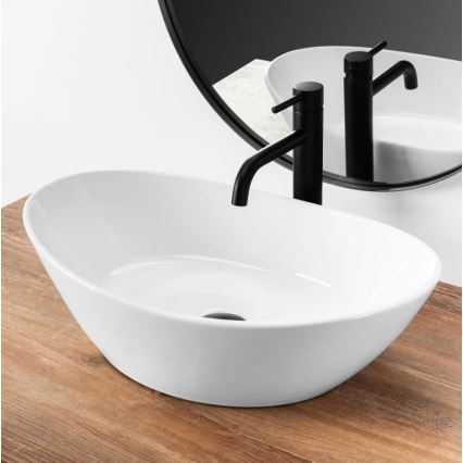 REA-U6801 - KATE Countertop Basin 33.5 x 55.5 cm, ceramic/glossy white