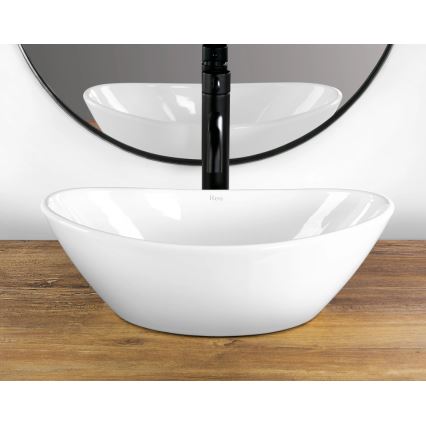 REA-U6802 - KATE Countertop Basin 27 x 45 cm, Ceramic / Glossy White