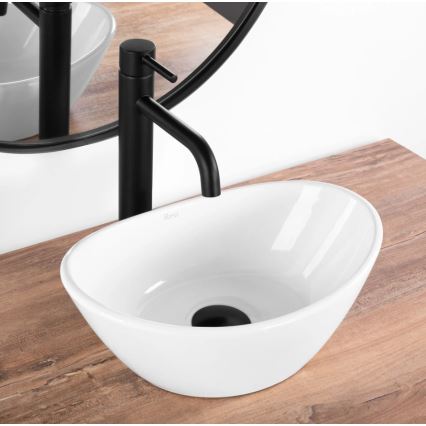 REA-U6803 - KATE Countertop basin 24,5x36,5 cm ceramic/glossy white