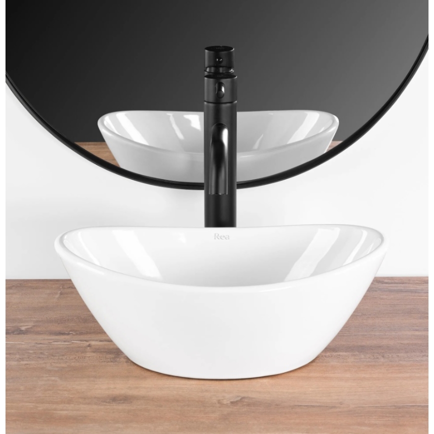 REA-U6803 - KATE Countertop basin 24,5x36,5 cm ceramic/glossy white