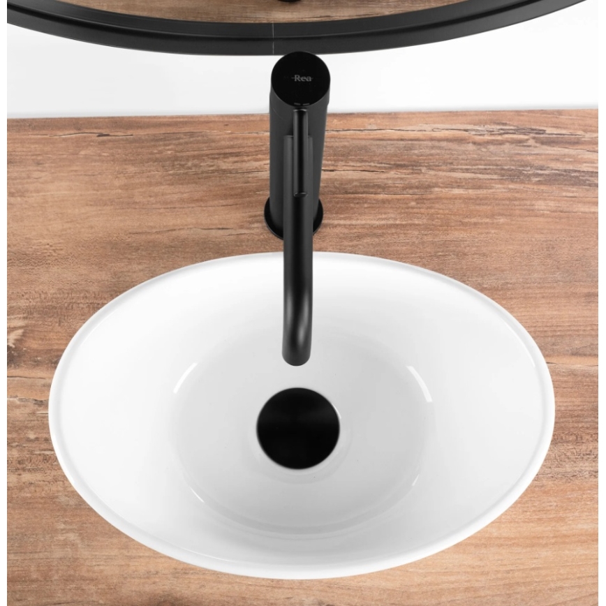 REA-U6803 - KATE Countertop basin 24,5x36,5 cm ceramic/glossy white