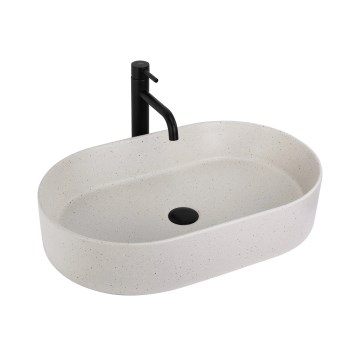 REA-U7341 - NADIA Countertop Basin 38,5x61 cm ceramic/cream
