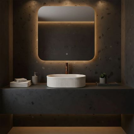 REA-U7342 - VANDA Countertop Basin 31x49 cm Ceramic/Beige/Stone Effect