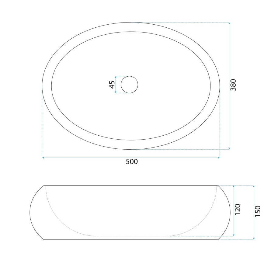 REA-U7349 - MIKA Countertop Basin 38x50 cm, Orange / Stone-Effect