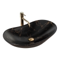REA-U7478 - ROYAL Countertop Basin 36x62 cm ceramic/black/marble decor