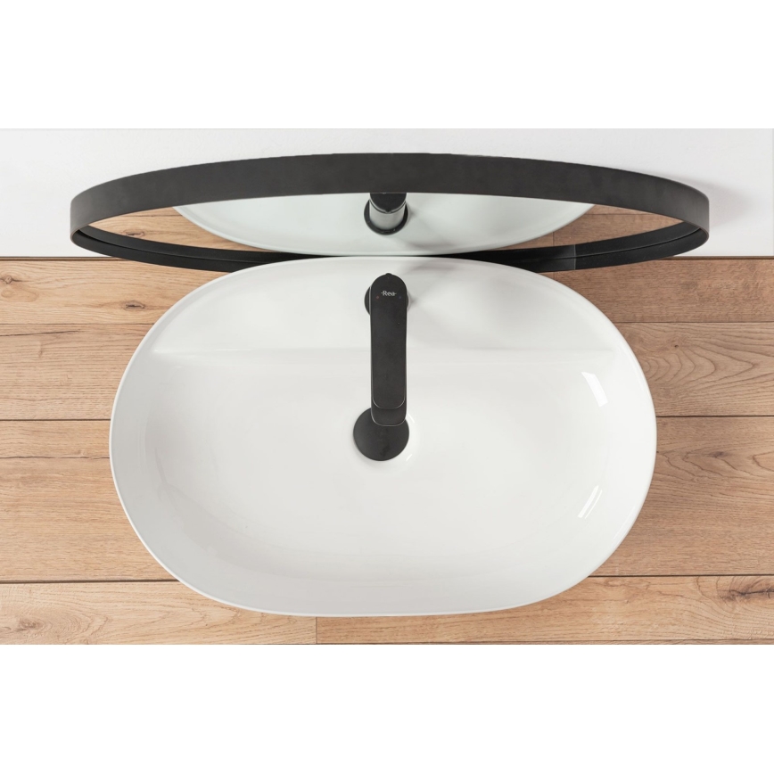 REA-U7900 - AURA Countertop Washbasin 40.5 x 60.5 cm, Ceramic / Glossy White