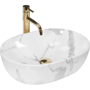 REA-U8001 - AMELIA countertop washbasin 34.5 x 48 cm ceramic / marble effect