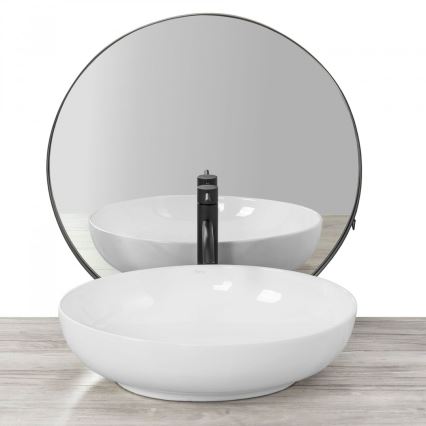 REA-U8198 - CAROLA SLIM Countertop Washbasin 39 x 51.5 cm ceramic/glossy white