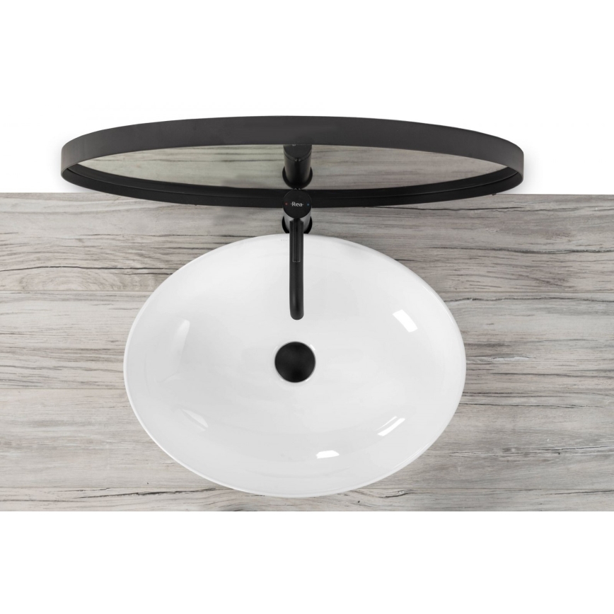 REA-U8198 - CAROLA SLIM Countertop Washbasin 39 x 51.5 cm ceramic/glossy white