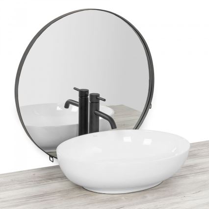 REA-U8198 - CAROLA SLIM Countertop Washbasin 39 x 51.5 cm ceramic/glossy white