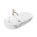 REA-U8403 - CLEO Countertop Washbasin 41 x 81 cm, ceramic with marble-effect finish