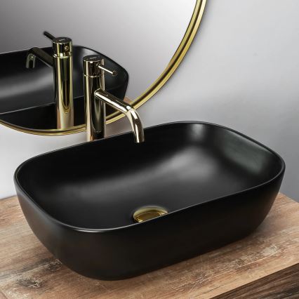 REA-U8470 - Countertop Basin BELINDA 33.5 x 46.5 cm ceramic/matte black