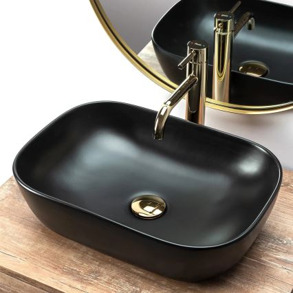 REA-U8470 - Countertop Basin BELINDA 33.5 x 46.5 cm ceramic/matte black