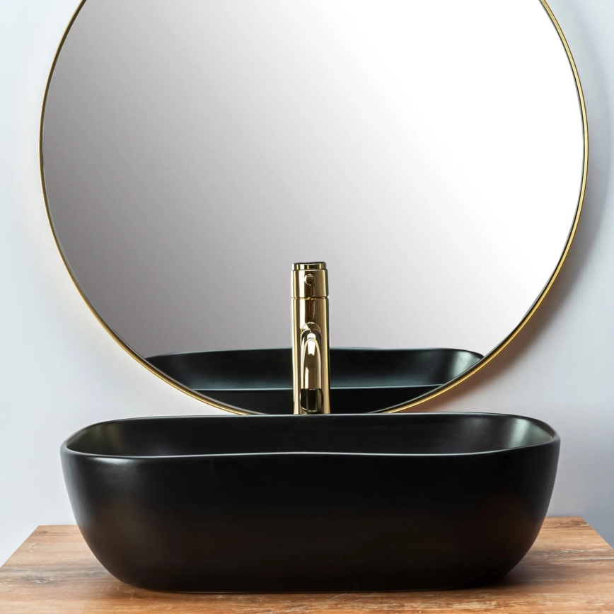 REA-U8470 - Countertop Basin BELINDA 33.5 x 46.5 cm ceramic/matte black
