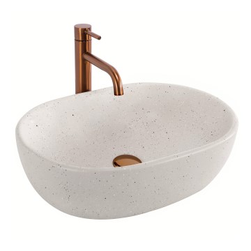 REA-U8480 - AMELIA Countertop Basin 34.5 x 48 cm, ceramic with stone-effect finish