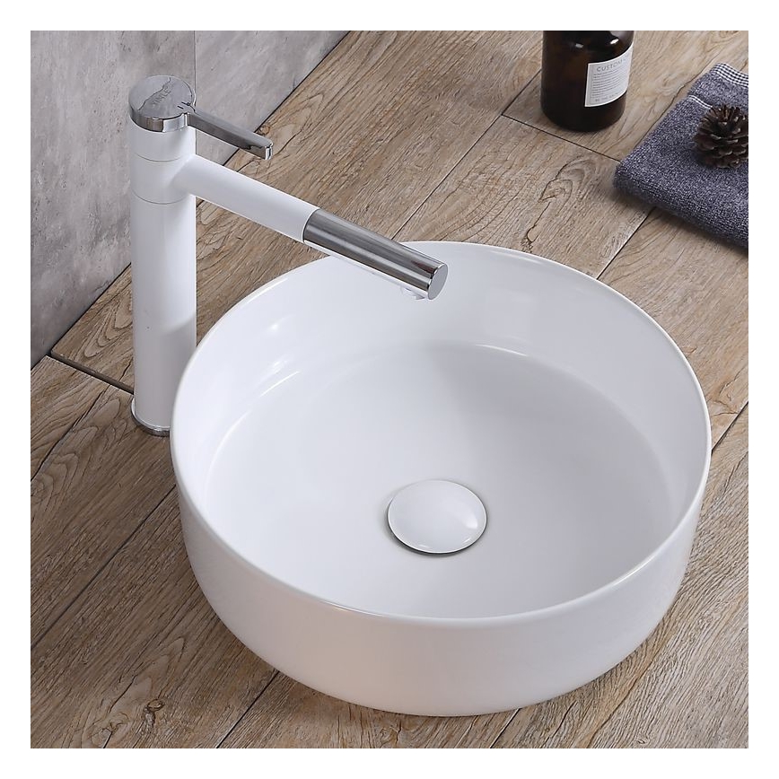 REA-U8493 - ELMA countertop basin Ø 45 cm ceramic/glossy white