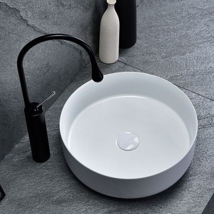 REA-U8493 - ELMA countertop basin Ø 45 cm ceramic/glossy white