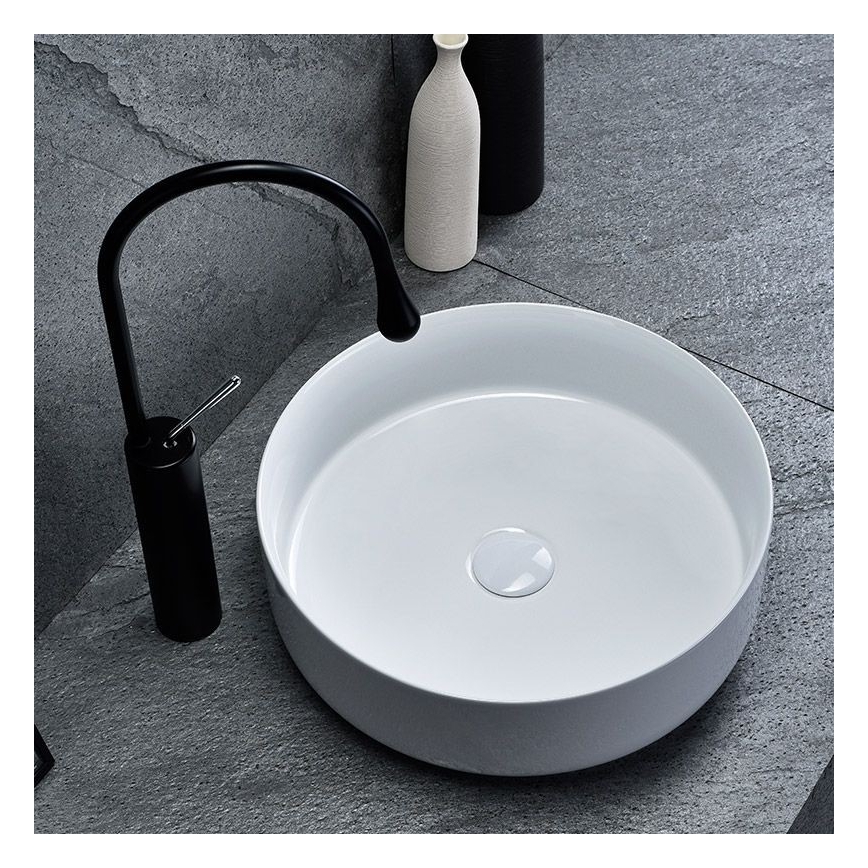 REA-U8493 - ELMA countertop basin Ø 45 cm ceramic/glossy white