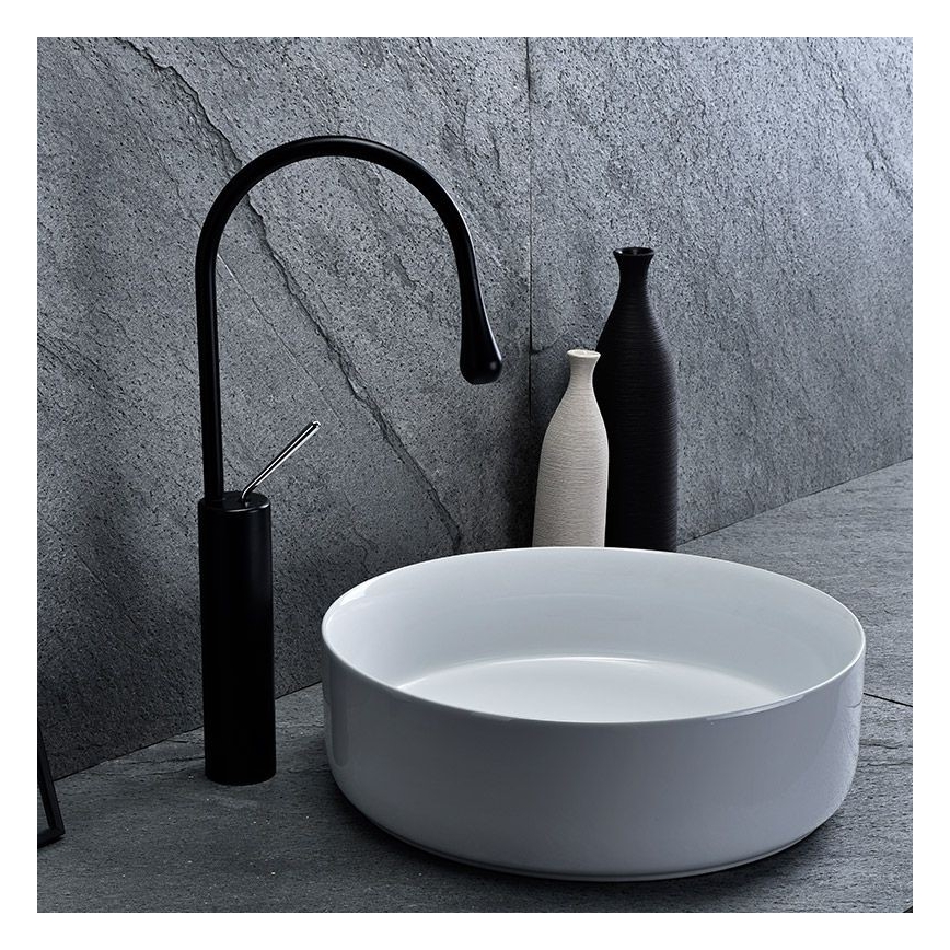 REA-U8493 - ELMA countertop basin Ø 45 cm ceramic/glossy white