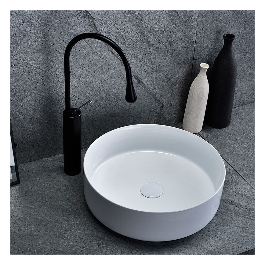 REA-U8493 - ELMA countertop basin Ø 45 cm ceramic/glossy white