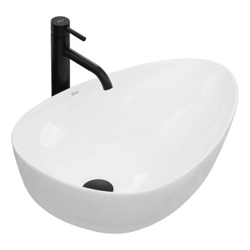 REA-U8536 - GRETA Countertop Basin 39x56 cm, Ceramic/Glossy White