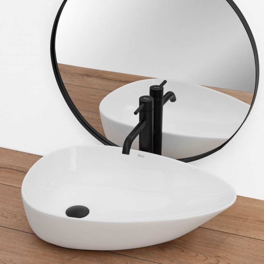 REA-U8536 - GRETA Countertop Basin 39x56 cm, Ceramic/Glossy White