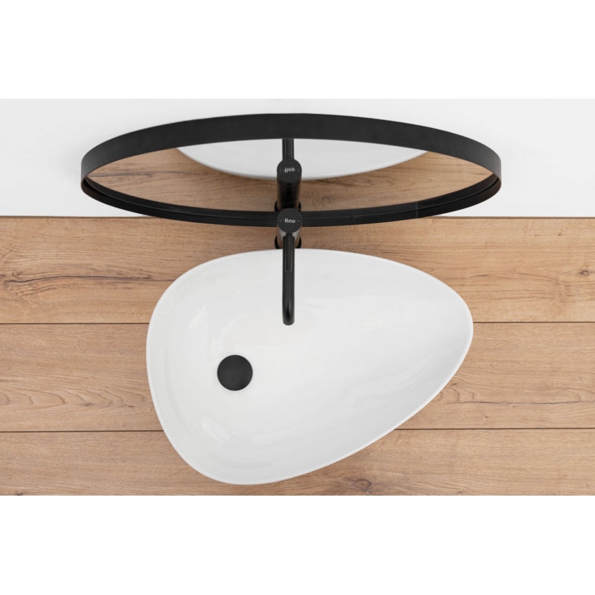 REA-U8536 - GRETA Countertop Basin 39x56 cm, Ceramic/Glossy White