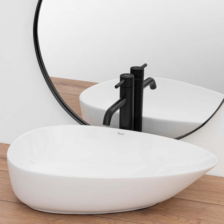 REA-U8536 - GRETA Countertop Basin 39x56 cm, Ceramic/Glossy White
