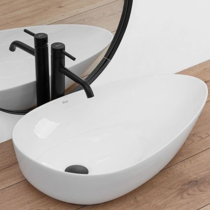 REA-U8537 - GRETA countertop basin 40 x 65.5 cm, ceramic / glossy white