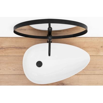 REA-U8537 - GRETA countertop basin 40 x 65.5 cm, ceramic / glossy white