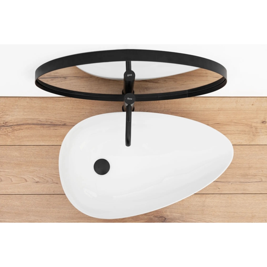 REA-U8537 - GRETA countertop basin 40 x 65.5 cm, ceramic / glossy white